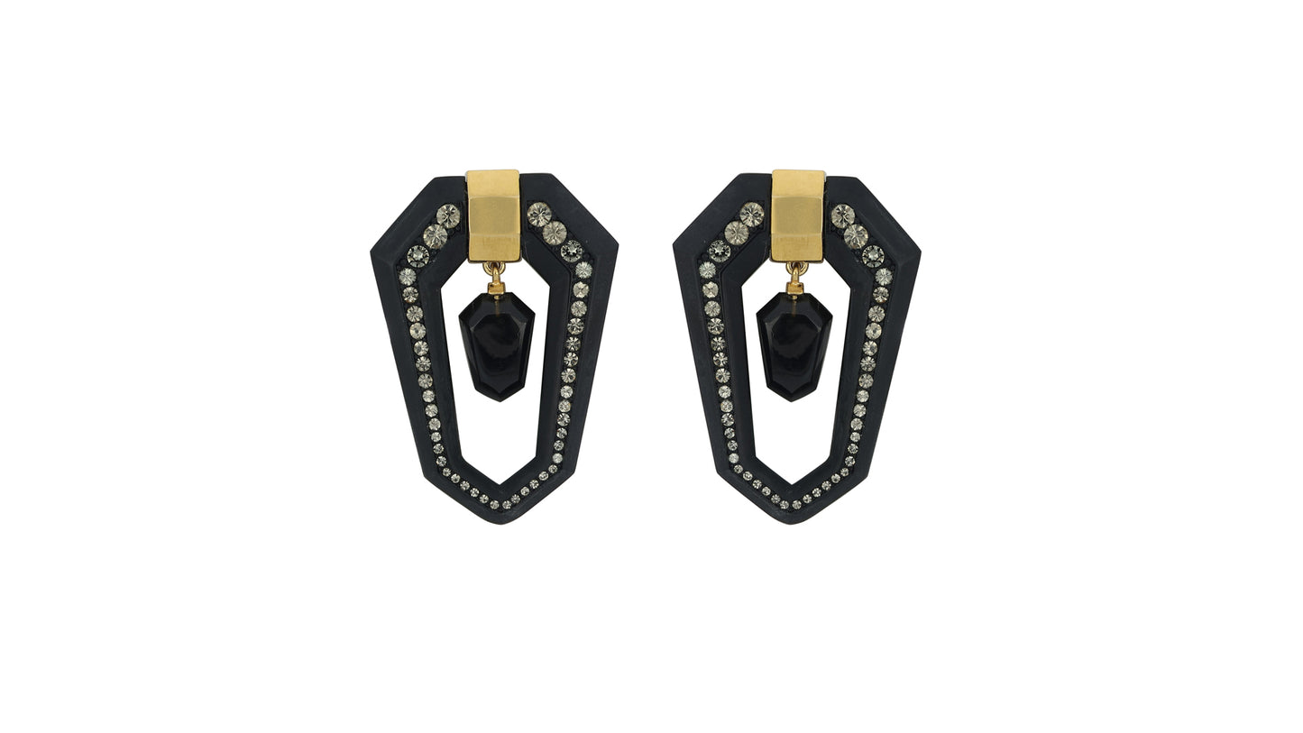 Hexagon Teardrop Earrings