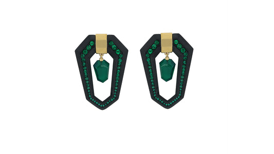 Hexagon Teardrop Earrings