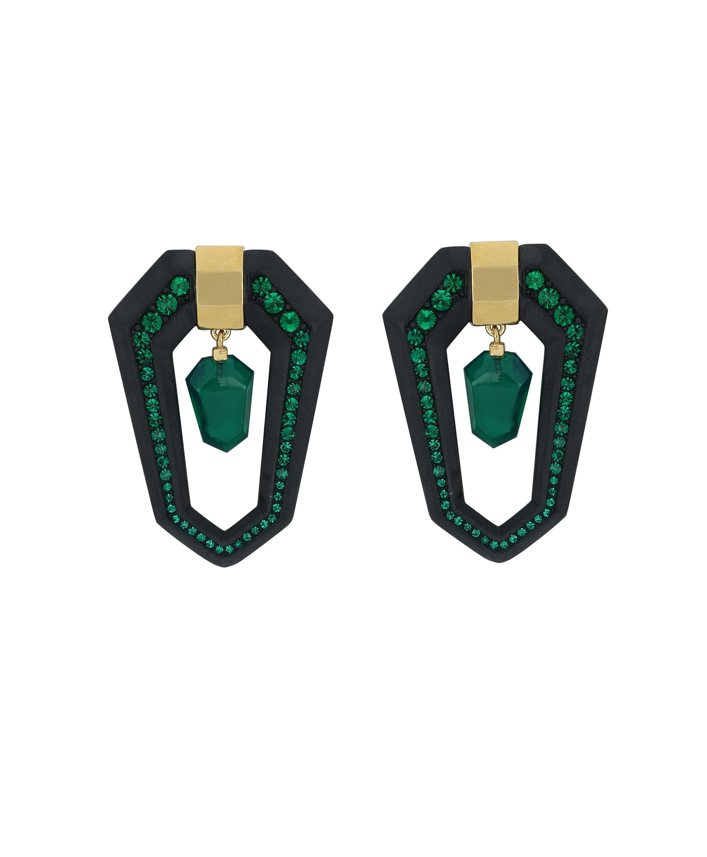 Hexagon Teardrop Earrings